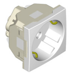 Розетка электрическая EFAPEL, 2к+З, 16А, 45x45, шторки защитные, цвет: белый