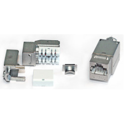 Модуль универсальный Hyperline, keystone, 1хRJ45, 90°, кат. 6, экр., 1 шт, цвет: белый, заделка с помощью ne-tool