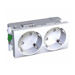 Розетка электрическая Schneider Electric Altira , 2x2к+З, 16А, 90x45, шторки защитные, цвет: белый