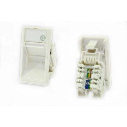 Модуль Eurolan Mosaic, 1х RJ45, 22,5x45, 45x22,5, угловая, цвет: белый