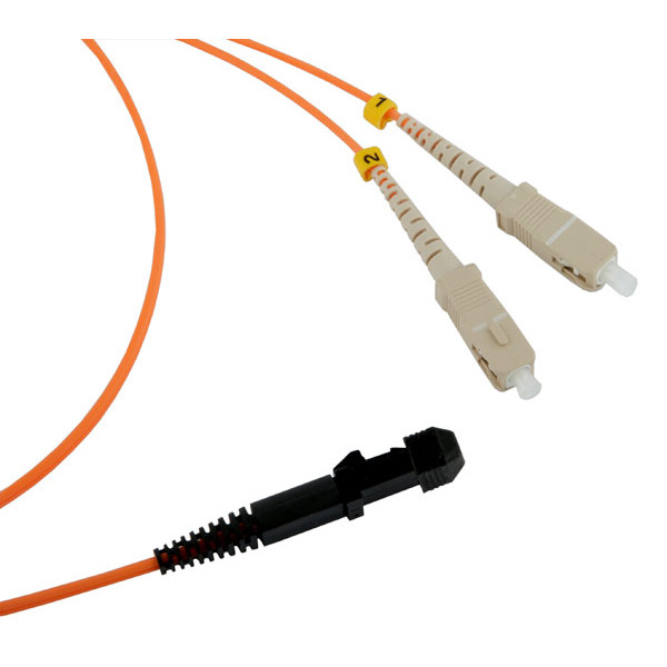 Коммутационный шнур оптический Hyperline, Duplex SC/MTRJ, OM1 62,5/125, LSZH, 5м, d мм, серый хвостовик, цвет: оранжевый
