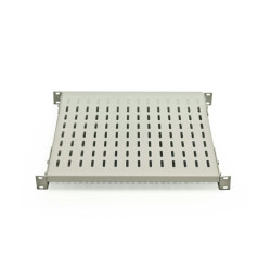 Полка Canovate, перфорированная, стационарная, 1U, 483х600 (ШхГ), нагрузка до 100 кг, для шкафов и стоек Canovate, цвет: серый