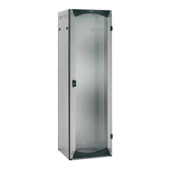 Шкаф телекоммуникационный напольный Schneider Electric, 42U, 2000х800х600 (ВхШхГ), дверь: стекло, цвет: серый, (NSYVDA42U86E)