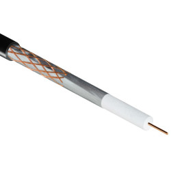 Кабель коаксиальный Rexant RG6, PVC, однослойный экран +64%, 75 Ом, бухта, 305 м, цвет: чёрный, d 1