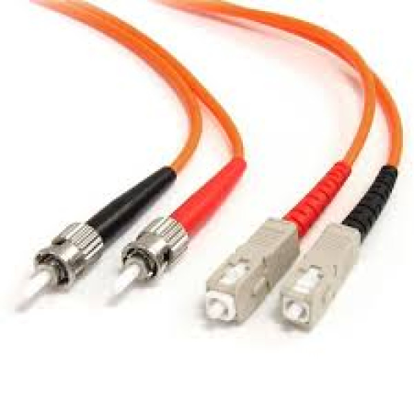 Коммутационный шнур оптический NTSS Tight Buffer, Duplex SC/ST, OM1 62,5/125, PVC, 2м, чёрный хвостовик, цвет: оранжевый