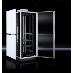 Шкаф телекоммуникационный напольный Rittal TS IT, 42U, 2000х600х1000 (ВхШхГ), дверь: стекло, задняя дверь: двойная распашная, перфорация, цвет: серый, (5508120)