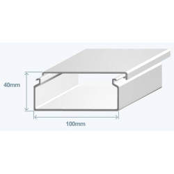 Магистральный короб Efapel Серия 13 100х40, без перегородок, белый