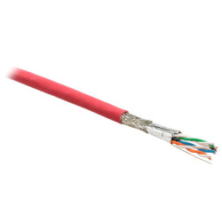 Кабель витая пара Hyperline, S/FTP, 4 пар., кат. 7, 600МГц, d 8 мм , AWG23, LSZH-FR, 500м, катушка, цвет: красный
