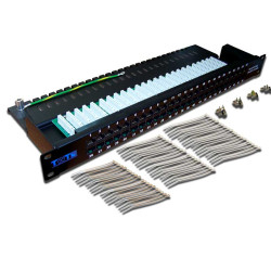 Панель телефонная TWT, 19, 1HU, 50х RJ12, цвет: чёрный