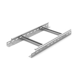 Лестничный лоток Ostec, трубчатый борт, стандартный, перфорированный, 300х50х3000 (ШхВхД), толщина: 1,2 мм, сталь, м. Сендзимира