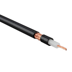 Кабель коаксиальный Hyperline RG8, PVC, однослойный экран +95%, 50+/-2 Ом, цвет: чёрный, d 2,26