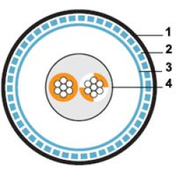 Кабель интерфейсный промышленный Hyperline, SF/UTP, 1 пар., кат. 5е, PVC, 1м, снаружи зданий, цвет: чёрный, D 6