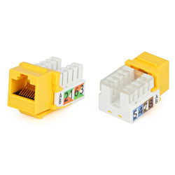 Модуль универсальный Hyperline, keystone, 1хRJ45, 90°, кат. 5e, неэкр., 1 шт, цвет: жёлтый
