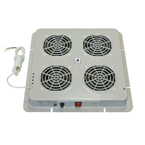 Вентиляторный модуль Zpas, потолочный, 380х380 (ШхГ), вентиляторов: 4, для шкафов, цвет: серый, (без термостата)