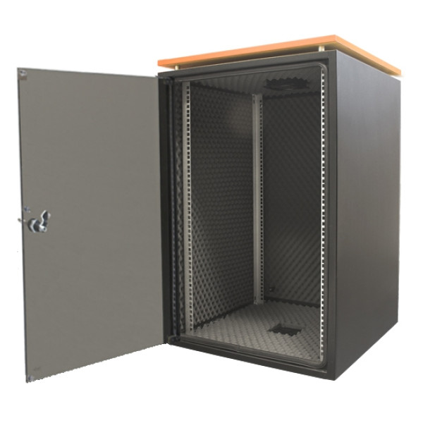 Шкаф телекоммуникационный напольный Zpas SJB SILENT, IP20, 18U, 871х600х600 (ВхШхГ), дверь: стекло, задняя дверь: металл, сварной, цвет: чёрный, (WZ-4888-01-00-161)