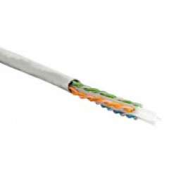 Кабель витая пара Teldor, U/UTP, 4 пар., кат. 6, 250МГц, D 6,7 мм , AWG23, FR-PVC, 305м, бухта, цвет: серый