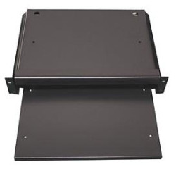 Полка клавиатурная Hyperline, неперфорированная, выдвижн., консольная, 2U, 483х350 (ШхГ), нагрузка до 20 кг, для шкафов и стоек, цвет: чёрный