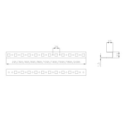 Шина (монтажная) Elbox, 23х23х400 (ШхВхГ), для шкафов серии EMS, нагрузка до 40 кг