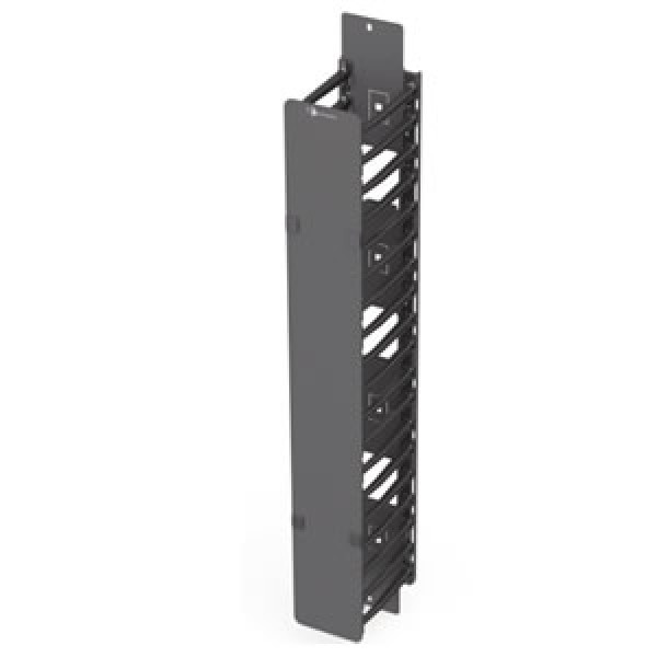 Организатор коммутационных шнуров Siemon, вертикальный, для шкафов V800 48U, цвет: чёрный, (крышка и гребенка 6)