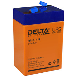 Аккумулятор для ИБП Delta Battery HR, 47х70х107 (ШхГхВ), необслуживаемый электролитный, цвет: жёлтый, (HR 6-4.5)