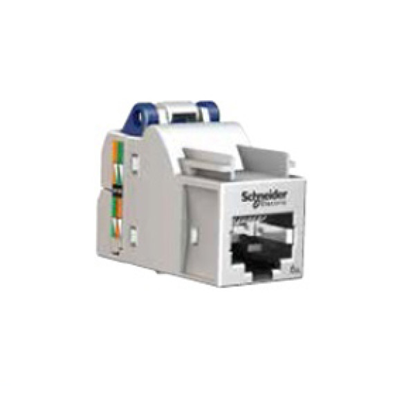 Модуль универсальный Schneider Electric, keystone, 1хRJ45, 180°, кат. 6A, экр., 12 шт, цвет: белый
