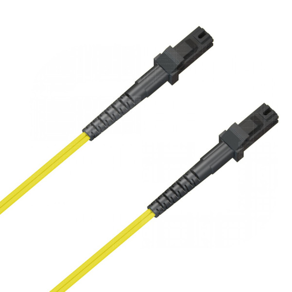 Коммутационный шнур оптический Hyperline, Duplex MTRJ/MTRJ, OS2 9/125, LSZH, 1м, d 2мм, чёрный хвостовик, цвет: жёлтый
