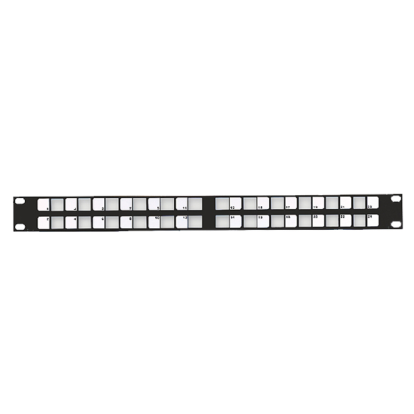 Коммутационная патч-панель наборная Eurolan Silver Line, 19, 1HU, 24xkeystone, кат. 6, универсальная, экр., порты в 2 ряда, цвет: серебристый , (27F-00-24SL-02)