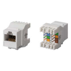 Модуль универсальный Hyperline, keystone, 1хRJ45, 180°, кат. 6A, неэкр., 1 шт, цвет: белый