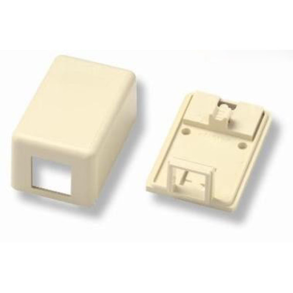 Коробка для настенного монтажа AMP, внешняя, 1 модуль, цвет: белый, размер наружный: 65х43х32