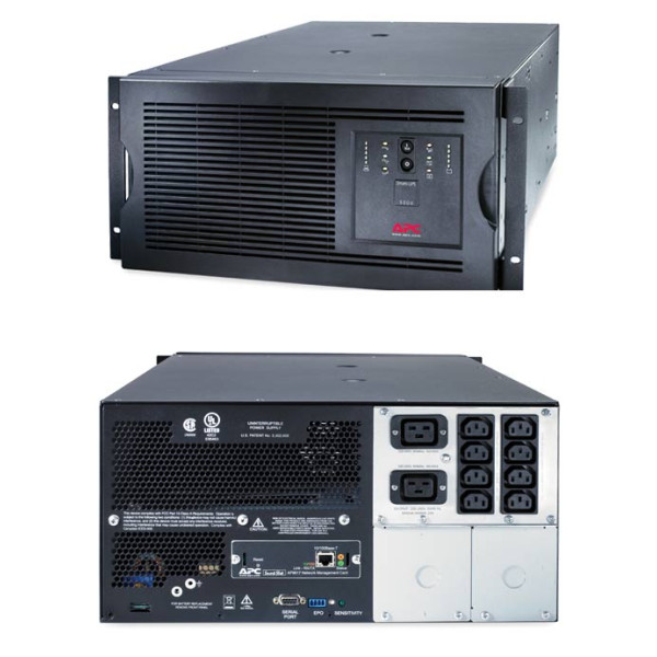 ИБП APC Smart-UPS, 5000ВА, линейно-интерактивные, в стойку, 483х660х222 (ШхГхВ), 230V, 5U, однофазный, Ethernet, (SUA5000RMI5U)