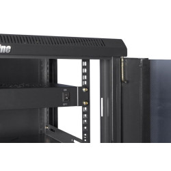 Шкаф телекоммуникационный настенный Hyperline TWM, 19, 27U, 1304х600х600 (ВхШхГ), дверь: стекло, сварной, цвет: чёрный