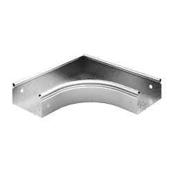 Угол Ostec, неперфорированный, горизонтальн. 90 град, для металлических лотков, 100х80х250 (ШхВхД), сталь, м. Сендзимира