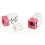 Модуль универсальный Hyperline, keystone, 1хRJ45, 90°, кат. 5e, неэкр., 1 шт, цвет: красный