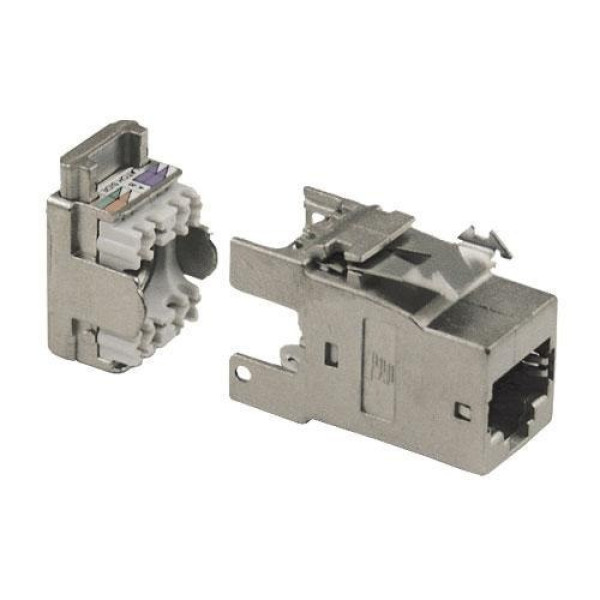 Модуль универсальный AMP, keystone, 1хRJ45, 180°, кат. 6A, неэкр., 1 шт, комплект для монтажа на din-рейку