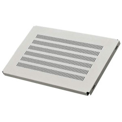 Полка Zpas, перфорированная, стационарная, 1U, 465х250 (ШхГ), нагрузка до 100 кг, для шкафов и стоек, цвет: серый
