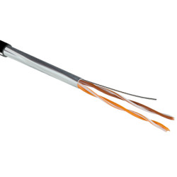 Кабель витая пара Rexant, F/UTP, 2 пар., кат. 5е, 100МГц, d 5,5 мм , AWG24, PE, 305м, бухта, цвет: чёрный, проводник из высокоочищенной бескислородной меди