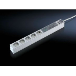 Блок силовых розеток Rittal, горизонтальный, Shuko х 5, вход Schuko, шнур 1,98 м, 1U, 482,6х44х44 (ШхГхВ), 16А, 19