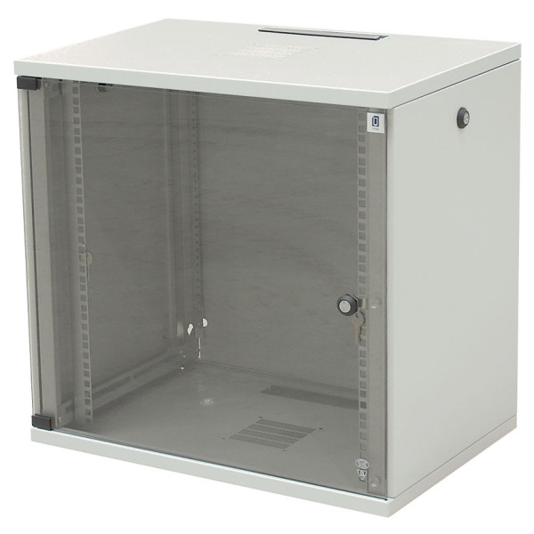 Шкаф телекоммуникационный настенный Zpas SU, 19, 6U, 312х600х400 (ВхШхГ), дверь: стекло, сварной, цвет: серый, (с открывающимися стенками)