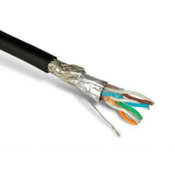 Кабель интерфейсный промышленный Teldor, SF/UTP, 4 пар., кат. 5е, FR-PVC, 1м, для групп. прокладки, цвет: чёрный, D 12,6