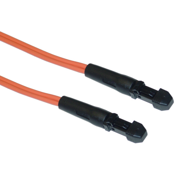 Коммутационный шнур оптический Hyperline, Duplex MTRJ/MTRJ, OM1 62,5/125, LSZH, 1м, d 2мм, чёрный хвостовик, цвет: оранжевый