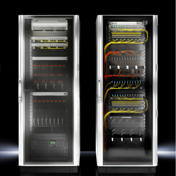 Шкаф телекоммуникационный напольный Rittal TS IT, 40U, 2100х800х800 (ВхШхГ), дверь: стекло, задняя дверь: двойная распашная, перфорация, цвет: серый, (5507170)