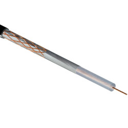 Кабель коаксиальный Rexant RG58, PVC, однослойный экран +95%, 50 Ом, бухта, 100 м, цвет: чёрный, d 0,12