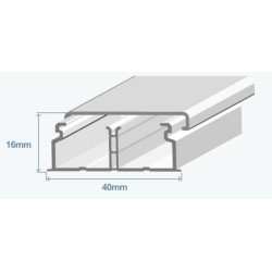 Мини-канал Efapel Серия 10 40х16, перегородок 1, белый Мини-канал Efapel Серия 10 40х16, перегородок 1, белый