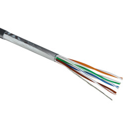Кабель витая пара Rexant, F/UTP, 4 пар., кат. 5е, 100МГц, d 5,4 мм , AWG24, PVC, 305м, бухта, цвет: серый, проводник из высокоочищенной бескислородной меди
