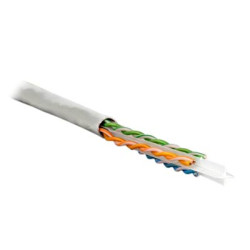 Кабель витая пара Hyperline, U/UTP, 4 пар., кат. 6, 250МГц, d 6,2 мм , AWG23, PVC, 305м, катушка, цвет: серый