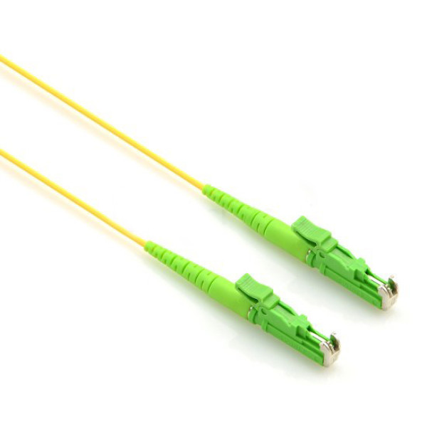 Коммутационный шнур оптический Hyperline, Simplex E2000/E2000 (APC), OM2 50/125, LSZH, 0,5м, d мм, зеленый хвостовик, цвет: жёлтый