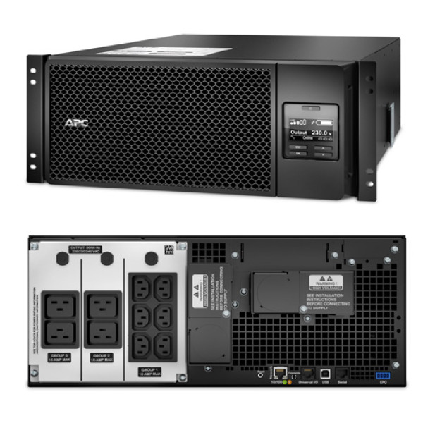 ИБП APC Smart-UPS On-Line, 6000ВА, линейно-интерактивные, в стойку, 432х719х174 (ШхГхВ), 230V, 4U, однофазный, Ethernet, (SRT6KRMXLI)