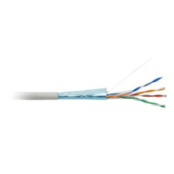 Кабель витая пара Hyperline, F/UTP, 4 пар., кат. 5е, 100МГц, d 5,2 мм , AWG24, PVC, 305м, бухта, цвет: серый