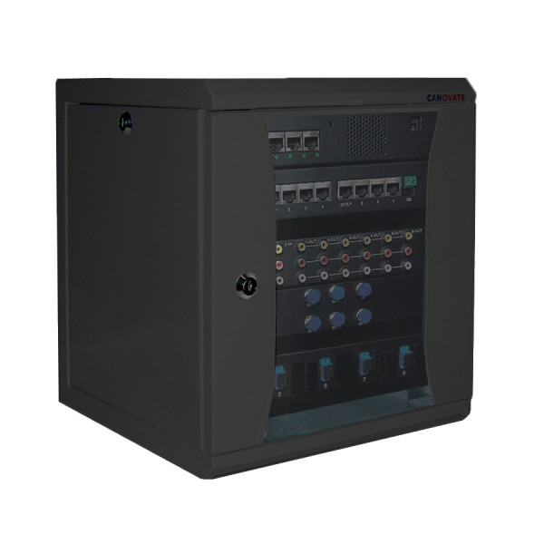 Шкаф телекоммуникационный настенный Canovate SOHO, 10, 6U, 350х350х310 (ВхШхГ), дверь: стекло, разборный, цвет: чёрный