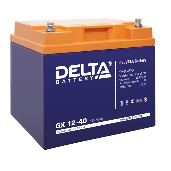 Аккумулятор для ИБП Delta Battery GX, 165х197х170 (ШхГхВ), необслуживаемый электролитный, цвет: синий, (GX 12-40)